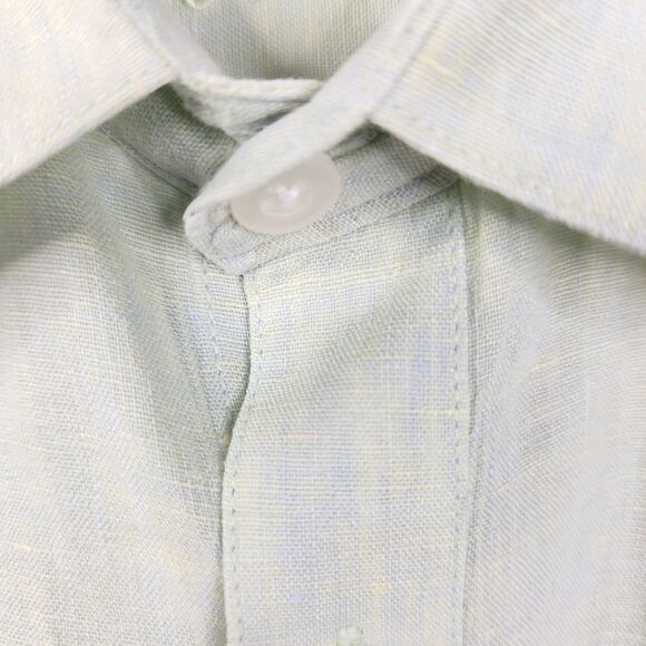 Raffi Lineo Uomo Mens 100% Linen Heathered Button Down Shirt Size Medium - Picture 5 of 8